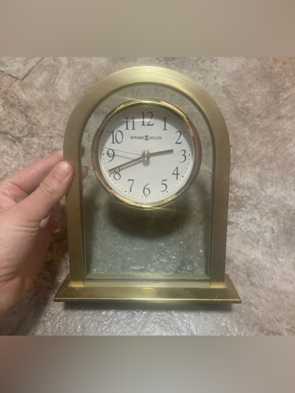 Howard Miller Brushed Gold Arch Mantel Clock
